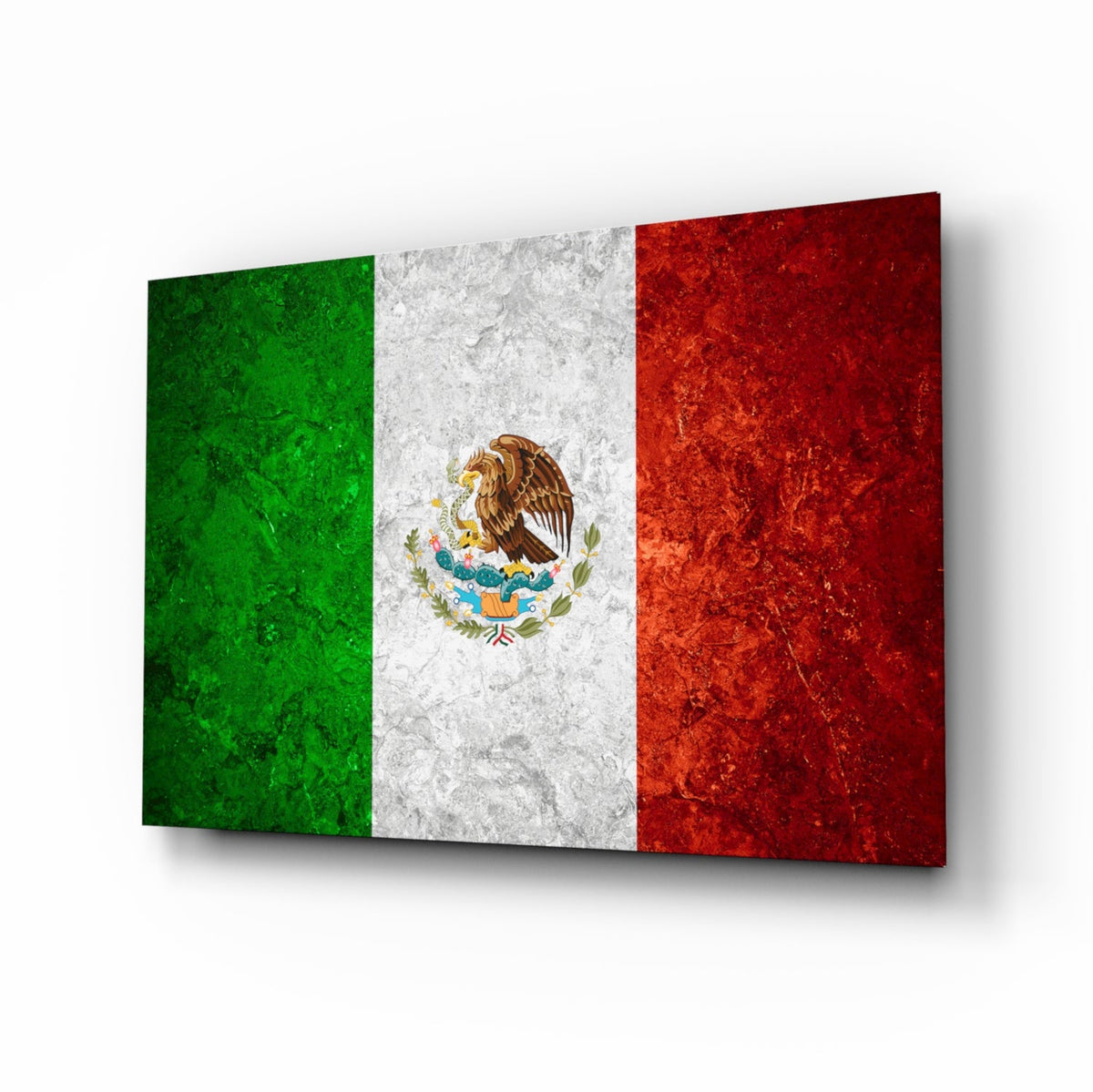 WONDERWALL ‘L’Atelier Fun Collection’ Mexico Flag Textured Design Glass Wall Art