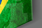 WONDERWALL ‘L’Atelier Fun Collection’ Brazil Flag Stone-Texture Design Glass Wall Art
