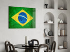 WONDERWALL ‘L’Atelier Fun Collection’ Brazil Flag Stone-Texture Design Glass Wall Art