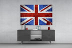 WONDERWALL ‘L’Atelier Fun Collection’ Crimson and Royal Blue Union Jack Glass Wall Art