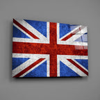 WONDERWALL ‘L’Atelier Fun Collection’ Crimson and Royal Blue Union Jack Glass Wall Art