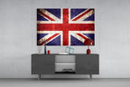 WONDERWALL ‘L’Atelier Fun Collection’ Faded Stone-Texture Union Jack Glass Wall Art