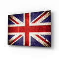 WONDERWALL ‘L’Atelier Fun Collection’ Faded Stone-Texture Union Jack Glass Wall Art