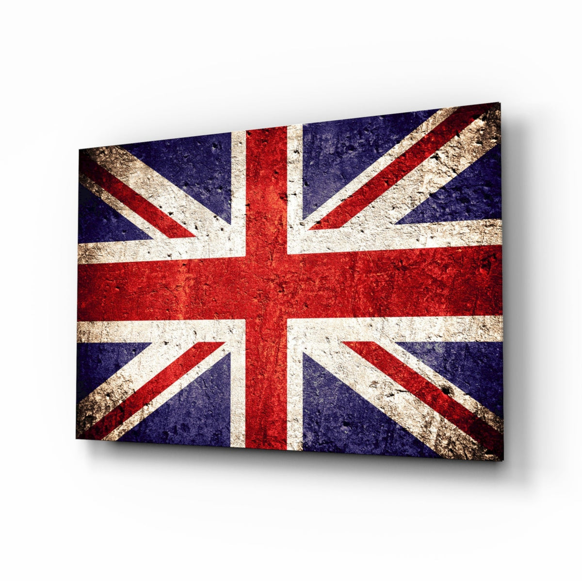 WONDERWALL ‘L’Atelier Fun Collection’ Faded Stone-Texture Union Jack Glass Wall Art